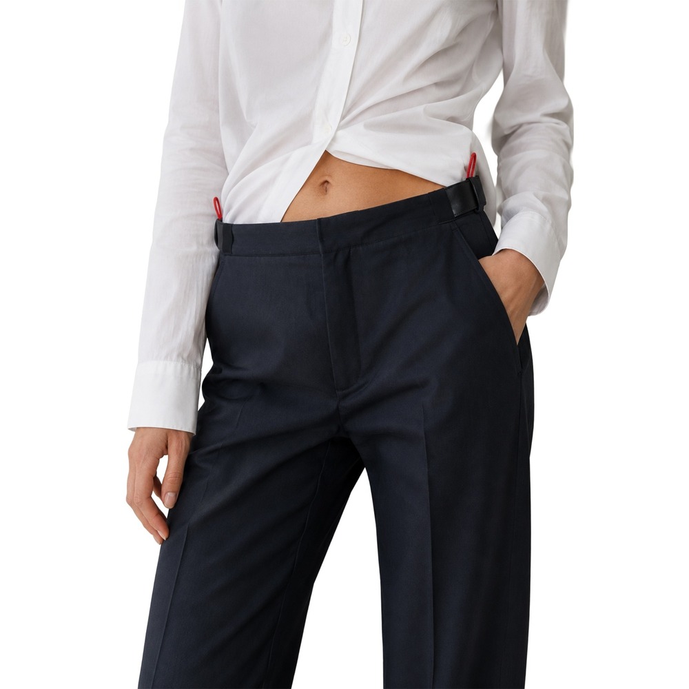 RARE Prada Linea Rossa Women Black Wool Straight Leg Pants IT 44 US 8 UK 12